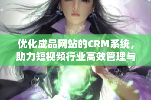 优化成品网站的CRM系统，助力短视频行业高效管理与发展