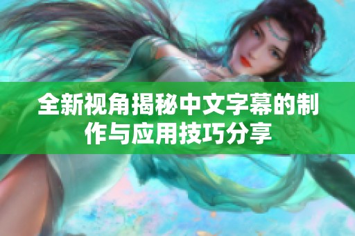 全新视角揭秘中文字幕的制作与应用技巧分享