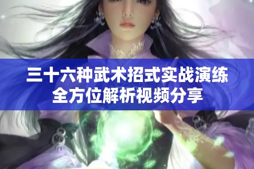 三十六种武术招式实战演练全方位解析视频分享
